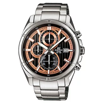 CASIO EDIFICE 超越感動三環都會時尚腕錶(黑玫瑰金)