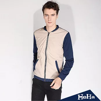 【HeHa】拼接立領簡約男式夾克(共二色）-XL(卡其)
