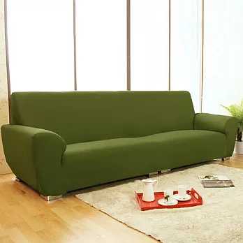 《Homebeauty》大和防蹣抗菌彈性沙發罩/沙發套-四人座沙發森林綠