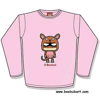 【Beebub】動物超人-袋鼠超人-長袖平口XS粉紅色