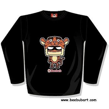 【Beebub】動物超人-老虎超人-長袖平口XS黑色