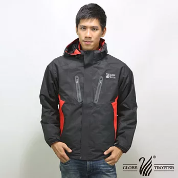 【遊遍天下】男款GlobeTex二件式防水防風透氣羽絨機能外套(1248)XL黑