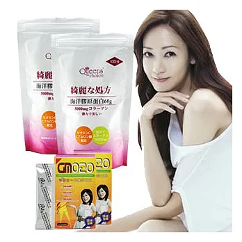 Queens’ choice膠原蛋白粉(60g)*2包 + GM020 3代 隨身包(5包/盒)*2 (美白組)