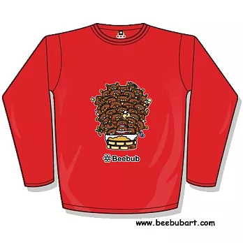 【Beebub】Mr.Bear-xmas-bear-長袖平口XS紅色