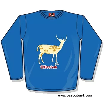 【Beebub】kupo-鹿-長袖平口XS翠藍色