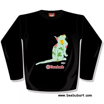 【Beebub】kupo-貓4-長袖平口XS黑色