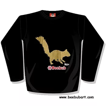 【Beebub】kupo-松鼠-長袖平口XS黑色