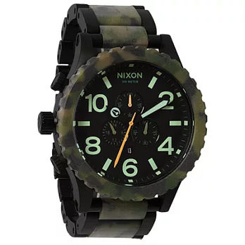 NIXON The 51-30 CHRONO 潛龍諜影運動腕錶(鋼帶-迷彩黑)