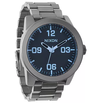 NIXON The CORPORAL SS 曠野風潮時尚運動腕錶(灰藍)
