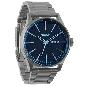 NIXON The SENTRY SS 復刻潮流都會休閒腕錶(灰藍)