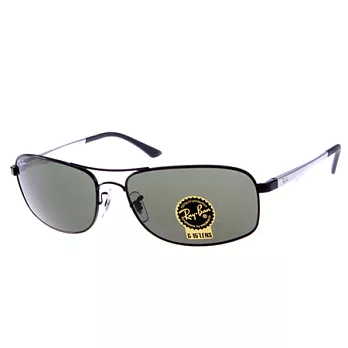【金橘眼鏡】RAY BAN太陽眼鏡 輕量款(黑銀-墨綠)#RB3484 002