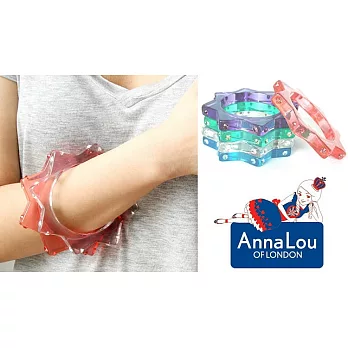 【Anna Lou OF LONDON】倫敦品牌 star crystal 透明星星水晶手環~粉紅色