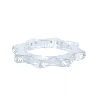 【Anna Lou OF LONDON】倫敦品牌 star crystal 透明星星水晶手環~白色