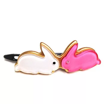 【Anna Lou OF LONDON】倫敦品牌 Bunny Rabbit 邦妮小兔粉紅&白髮夾
