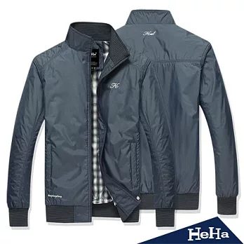 【HeHa】時尚紳士刺繡字母防風夾克(深藍)-XL*