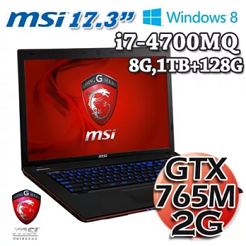 微星MSI GE70 i7-4700MQ 雙硬碟 17.3吋Win8 遊戲機筆電(GE70 2OE-BB74708G1T0DB8M)