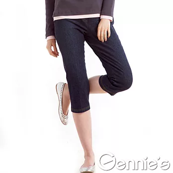 【Gennie’s奇妮】極致簡約刷色貼身孕婦牛仔七分褲(G4W14)M藍