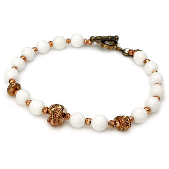 【UH】Beyond Cool - STARLINGEAR瑪瑙銅製骷髏手環白色