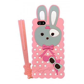 Candies POPBOB小兔手拿包 iPhone5 矽膠保護殼粉