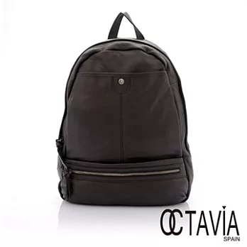 【Octavia 8 真皮】好幾夜 T字袋水洗羊皮後背包 - 星黑