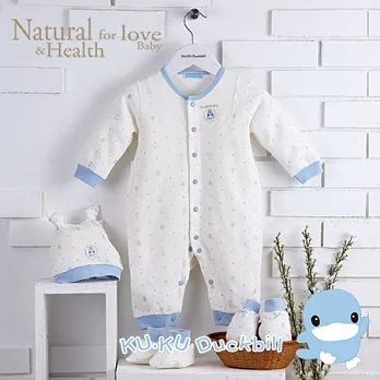 【KU.KU酷咕鴨】皇家點點兩用兔裝70藍