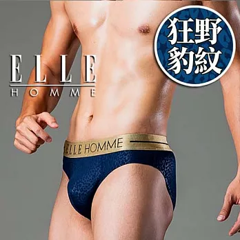 ELLE HOMME潮男動物紋三角褲/男內褲-狂野豹紋M狂野豹紋。藍色