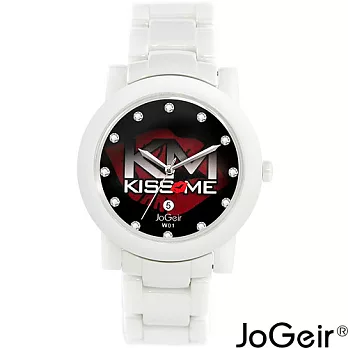【JoGeir巧格爾】陶瓷時尚腕錶/遇見愛限量款/白色/38mm遇見愛/白色