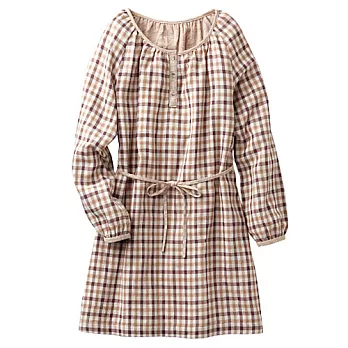 【cecile】百搭A字圓領長版上衣M格紋C