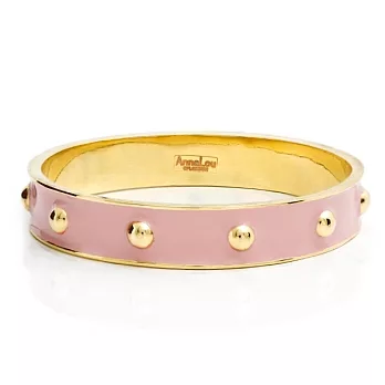 【Anna Lou OF LONDON】倫敦品牌 stud bangle 琺瑯豆豆手環~金版嫩粉紅