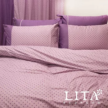 LITA麗塔(光點－紫色)單人兩用被套薄床罩五件式