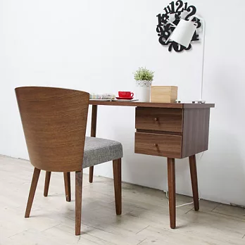 【H&D】DIDI娣梯簡約二抽書桌胡桃色