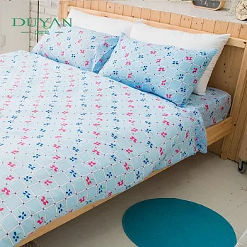 DUYAN《和風花浪-藍》雙人加大四件式床包被套組