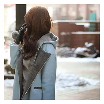 EOWYN。韓版中長款毛呢大衣外套(現+預)天藍L