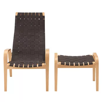 [MUJI 無印良品]舒壓椅.腳凳組/棕色