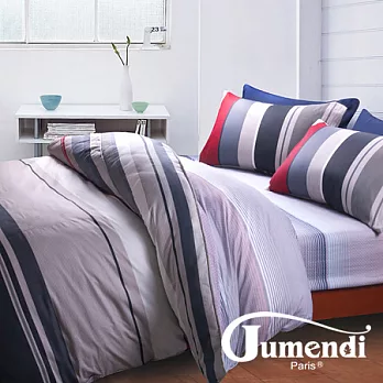 【Jumendi-流行格調】雙人四件式精梳棉兩用被床包組