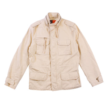 【UH】Hart Schaffner Marx - 純棉長版夾克 -M米白色