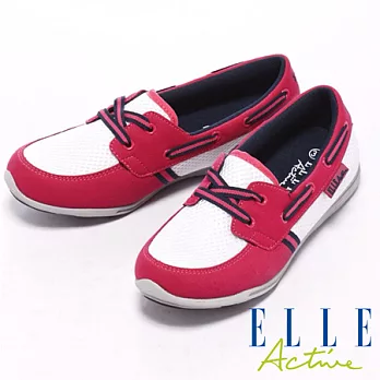 ELLE active 形象款 亮彩潮流異材質混搭_運動休閒鞋_粉36粉色