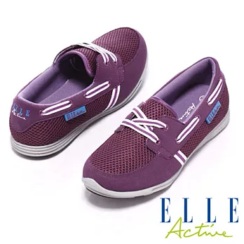 ELLE active 形象款 亮彩潮流異材質混搭_運動休閒鞋_紫36紫色