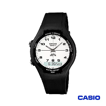 【CASIO卡西歐】經典雙顯示錶款 AW-90H-7B