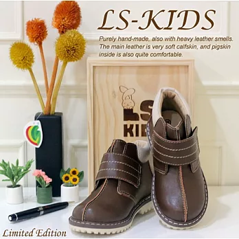 【LS-KIDS】 限量精品馬丁靴- 咖啡 (小牛皮)28咖啡