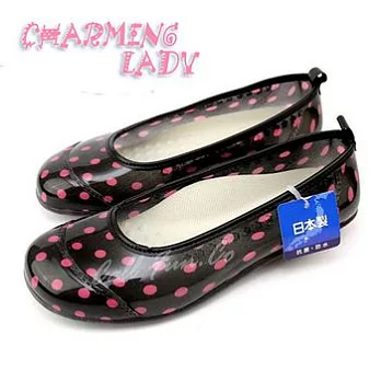 日本製【俏皮粉紅點 娃娃雨鞋】防水防滑首選‧雨天必備S俏皮粉紅點