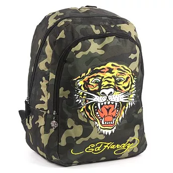 ED Hardy-印刷經典虎王2層大背包-迷彩