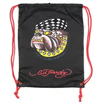 ED Hardy-經典小偷狗王多功能背袋-海灘袋-黑色