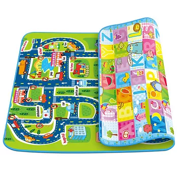 寶貝家 歡樂城市+字母薄款雙面攜帶遊戲墊/地墊