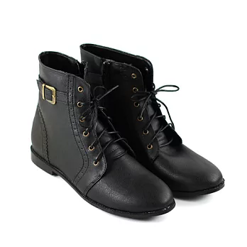 ◤Green Phoenix◥MIT台灣製雕花繫帶牛津短靴休閒鞋23.5黑色