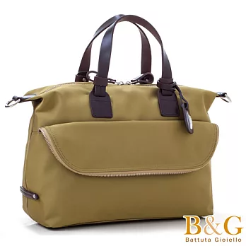 【B＆G】裘莉輕搖滾時髦拉鍊口袋三用包(深橄欖金)