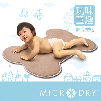 Microdry 《Bath Mat》舒適記憶綿造型浴墊/S亞麻色骨頭