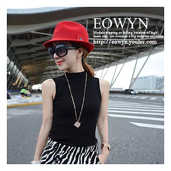 EOWYN。半高領修身純色無袖百搭打底針織衫(預購)黑色