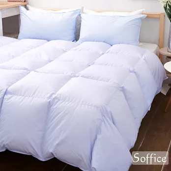 【Soffice】MIT台灣製舒眠防絨天然羽毛絨被淺藍