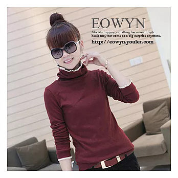 EOWYN。多色蕾絲高領百搭T(預購)單一色